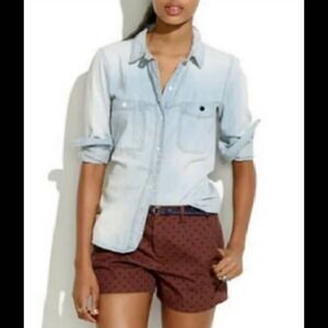 MADEWELL 01591 BROWN POLKA DOT TAILORED SHORTS SIZE 0